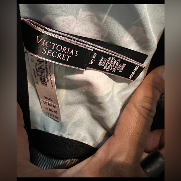 NWT Victoria’s Secret Bustier Size 36DD Floral Satin Black Pink FLORAL GORGEOUS - Picture 5 of 6